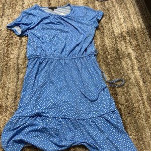 Blue shirt sleeve dress